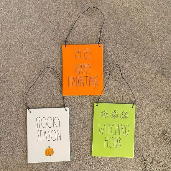 Rae Dunn Halloween HAPPY HAUNTING sign - Picture 2 of 4